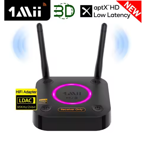 1Mii B06Ultra Bluetooth 5.2 Receiver with LDAC,HiFi Bluetooth Audio Adapter w/Audiophile DAC,3D Surr