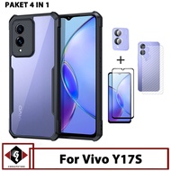 LAYAR The Newest Vivo Y17S Silicone Transparent Case Package Tempered Glass Screen Free Camera And Garskin