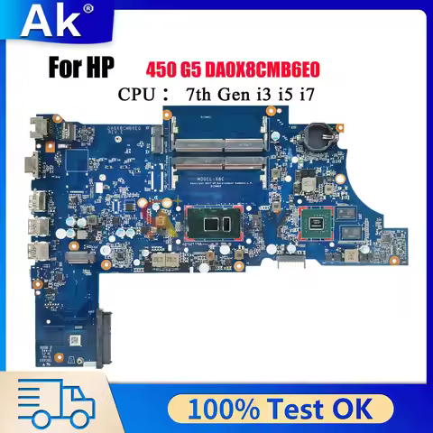 DA0X8CMB6E0 For HP ProBook 450 G5 470 G5 Laptop Motherboard L00828-601 With i3 i5 i7 CPU V2G DDR4 10