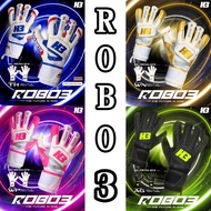 Goalkeeper Gloves H3 ROBO 3 Model 5 Inch finger safe H3 Goalkeeper Glove