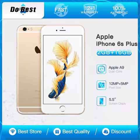 Apple iPhone 6s Plus 4G LTE Mobile Phone 16/32/64/128GB ROM 5.5“ IPS LCD Touch ID 5MP+12MP Camera A9