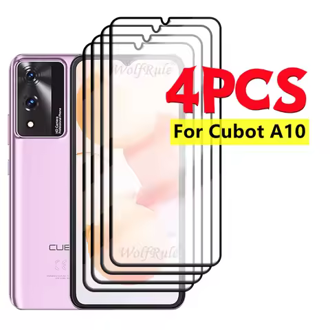 4pcs For Cubot A10 Glass Cubot A10 Tempered Glass Full Cover Glue Protective Film 9H HD For Screen P