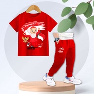 PUTIH MERAH Children's Independence Suit 17 Years Boy Girl 2 6 9 Year 3 Baby Top August Boy 2 Hat Ri