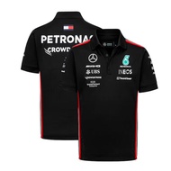 2023 ชุดแข่งรถ F1 ล่าสุด เสื้อยืด POLO ของ Mercedes-AMG Petronas + เสื้อยืดแขนสั้นฤดูร้อน Unisex