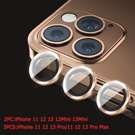 【 1 ชุด 】ตัวป้องกันเลนส์กล้องสำหรับ iPhone 13 Pro Max Mini iPhone 12 Pro Max iPhone 11 Pro Max 14 Pro Max 14 Plus Premium HD แหวนโลหะอลูมิเนียมอัลลอยฝาครอบหน้าจอฟิล์มกล้องข