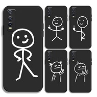 Casing Vivo V2026 V2028 V2029 V2038 V2043 Simple Cartoon Lines Phone Case Shockproof Soft TPU Cover