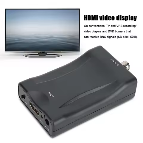 HDMI to BNC Video Converter Compatible with PAL/NTSC Systems Suitable for DVD Recorders HDMI Convert