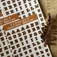 Khalishop - retro alphabet sticker, brown sticker alphabet, magazine sticker, retro sticker, alphabe