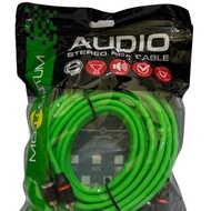 HIJAU Momentum GF Green 5 Meter RCA Cable - 2 Way Stereo RCA Cable - Momentum 5 Meter Green RCA Cabl