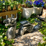 (Superbaby) Gothic Style Dragon Sculpture Modern Style Dragon Statue Dragon Garden Statue Weatherpro