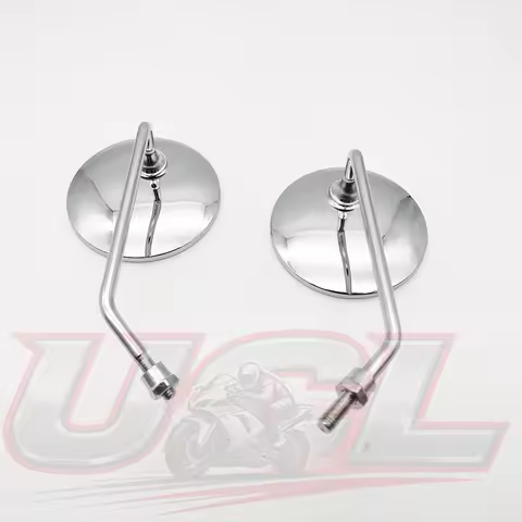 Universal 10mm 8m Motorcycle Rearview Mirrors Scooter Chrome Round Side Mirror For Suzuki Honda Yama