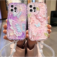 For IPhone 17 16 11 Pro 13 15 7Plus Pro Max 8 6 6s XR XS Glitter Pastel Butterfly Case