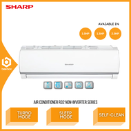 Sharp R32 Non-Inverter Air Conditioner 1.0 HP 1.5 HP 2.0 HP 3 Star Rating Auto &amp; 3-Step Fan Speed Setting Aircond AUA9WCD2 AUA12WCD2 AUA18WCD2 AHA9WCD2 AHA12WCD2 AHA18WCD2 Penghawa Dingin