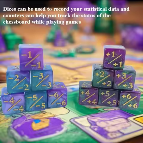 6pcs Token Dice Counters Compatible with Magic The Gathering Dices Cube Loyalty Counter Dice Set for