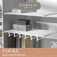 UKUURASHI-YUKIKO Practical Wardrobe Divider Rack Multipurpose Cabinet Shelf Storage Divider Cabinet 