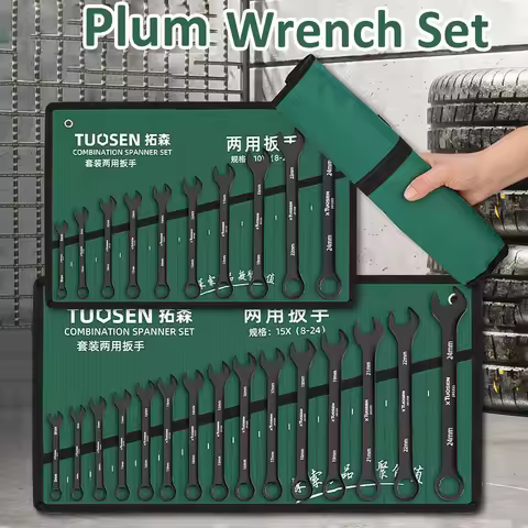 8-24mm Double Head Wrench Set Open End Wrench Spanners Universal Plum Wrenches Kit Auto Bicycle Moto