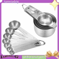 [tameiadzig]Stainless Steel Measuring Cups and Spoons Set of 14 Pieces,7 Nesting Cups and 7 Stackabl