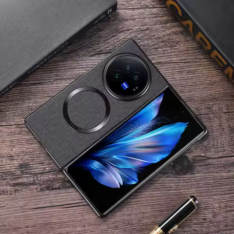 Cloth Texture Shockproof Lens Protection Hard Plastic Magnetic Wireless Charging Case For VIVO X fol