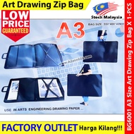 A3 Art Drawing Zip Bag / Art Portfolio Case Carry Hand Bag / Art Drawing Zip Bag with Carry #BG6001 