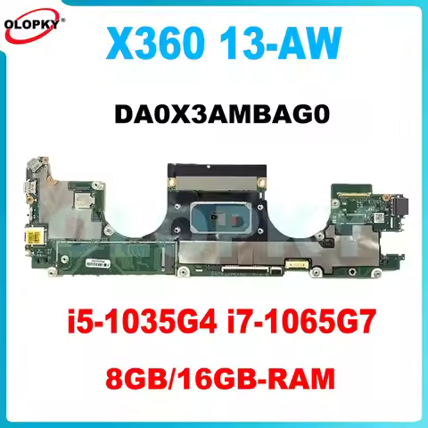 DA0X3AMBAG0 for HP Specter X360 13-AW Laptop Motherboard with i5-1035G4 i7-1065G7 CPU 8GB/16GB-RAM L