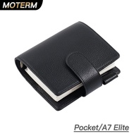 Moterm Elite Pocket A7 Rings Planner Cover Pebbled Grain Leather Binder Organizer Notebook Journal W