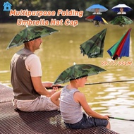 Umbrella Hat Foldable Head-Mounted Anti Rain Sun Shade Hat SunProof Hiking Payung Kepala Payung Topi