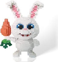 Rabbit Micro Building Blocks Set Easter Bunny with Carrot Nanoblock White Jade Rabbit Wild Safari An