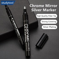 STUDYTOOL 1Pc 0.7/1/3mm Electroplating Chrome Mirror Marker Silver Liquid Hand-repair Chrome-plated 