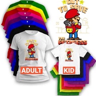 Super Mario Bros Baju Budak Boy T Shirt Kanak Kemeja Unisex Fashion Full Cotton Girl Dress Kid