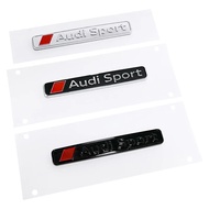 3D ABS Chrome Black Logo Audi Sport Emblem Decal Car Fender Trunk Badge For Audi A3 A6 Q8 Q2 Q3 Q5 Q
