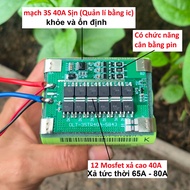 Mạch 3S 126V 40A / 65A Sịn Có cân bằng. Bảo vệ sạc xả bằng IC cho khối pin Lithium 12v 18650 / Lipo 