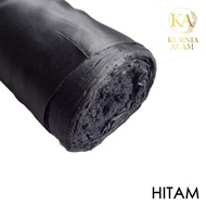 kain satin velvet per roll x 150 cm lebar premium by roberto cavali - hitam