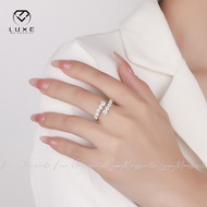 Real Moissanite 1.7CT Double Row Fancy Eternity Ring In S925 Sterling Silver H2730 With GRA Certific