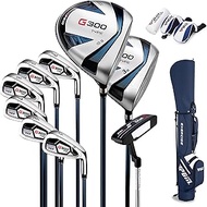 PGM Men's Complete Golf Club Sets - 9 Pieces - Wood, Hybrid, Irons,Sand Wedge, 1 Putter - Golf Stand