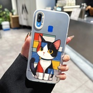 Case For VIVO Y91 Y91i Y93 Y95 Y91s Y90 Y1s Mobile Phone Cat Pattern Color Silicone Clear Anti-Fall