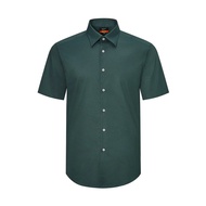 G2000 Men's Short-Sleeved Shirt Dark Green Smart Fit Short Sleeve