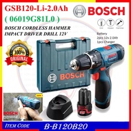 B-B120B20 (GSB120-Li-2.0Ah) BOSCH CORDLESS HAMMER IMPACT DRIVER DRILL 12V ( 06019G81L0 ) 2x2.0Ah Bat