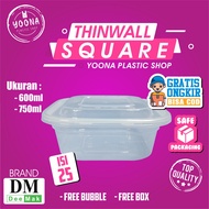 Thinwall DM SQ 500ml - 600ml - 750ml (1 pack contains 25 pcs) | Thinwall Square/ Food Container Dess