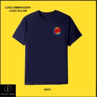 Round Neck T shirt Cotton For Men & Women Logo Embroidery Sulam Burger King Fast Food King of Flame-