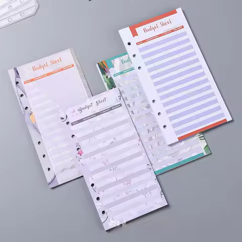 A6 Binder Budget Planner Organizer 6 Ring Binder Marble Envelopes Pockets And 12 Pieces Expense Budg