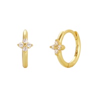 My Juvel 14K Gold Plated S925 Sterling Silver Mini Flower Huggies Earrings For Women Gift