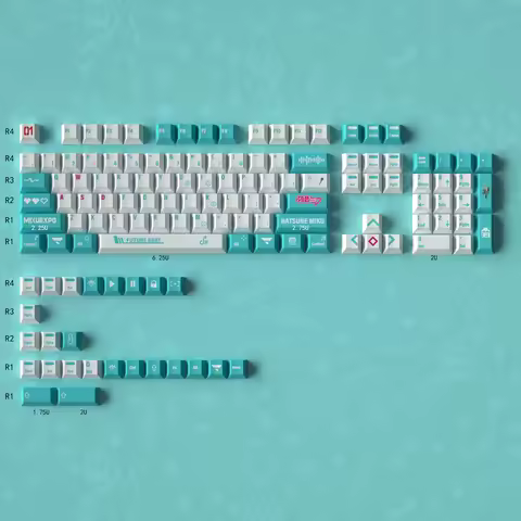 Large Set PBT Dye Sub Anime Keycap For Mechanical Keyboard GMK Clones English KeyCaps Cherry Profile