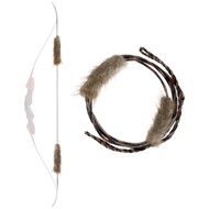 Flemish Bowstring Pre-Attached 1 Pair Beaver Fur Bow String Silencer 16 Strands D97 Bow Strings for 