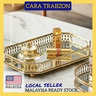 Dulang Kaca Cermin Tray Petak  Dulang Hantaran  Kahwin Talam Dulang Gold Tray Bekas Kuih Raya Nordic