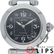 二手卡地亞 Pasha C 日期顯示腕錶 W31043M7，含原廠錶盒及保固卡，不鏽鋼材質，男女皆宜，黑色，拋光處理，成色極佳。