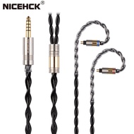 Nicehck Blackcat cáp tai nghe dây nâng cấp ngâm dầu hợp kim đồng kẽm 3.5/2.5/4.4mm Ống tai nghe thiế