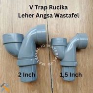P-TRAP V TRAP P TRAP Leher Angsa Saringan Pipa Wastafel PVC RUCIKA - D 1 1/2 atau 2 inch