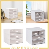 [Almencla2] Desk Organizer with Drawers Desktop Storage Box Multifunctional 3 Tier Storage Bin Container for School Vanity Crafts Pens