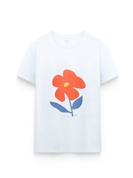 AIIZ (เอ ทู แซด) - เสื้อยืดคอกลมผู้หญิง พิมพ์ลายกราฟิก Womens Flower Graphic T-Shirt