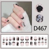 Fake nails Motif D467 24pcs + FREE LIQUID GLUE / nail art fake nails / fake nails / bridal fake nail